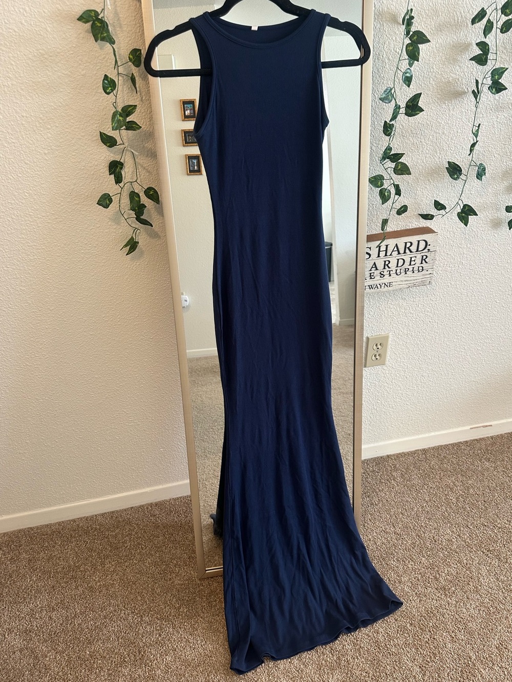 Women's Navy Sleeveless Maxi Dress - Unbranded